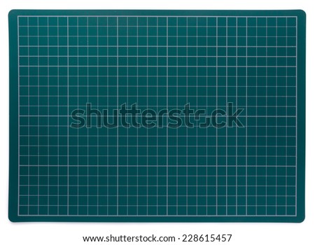 Plastic cutting mat isolated on white background. 