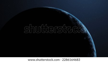 Part of planet earth in darkness at night, viewed from outer space, with copy space. Astronomy, science and civilisation. Royalty-Free Stock Photo #2286164683