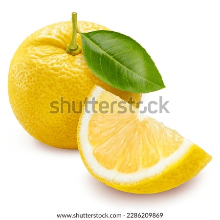 Yellow Yuzu Orange fruit isolated on white background, Kochi Yuzu orange isolated on white background With work path,  Royalty-Free Stock Photo #2286209869