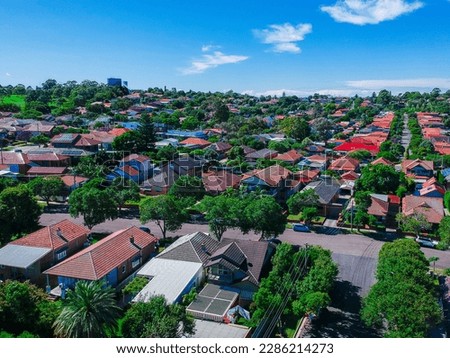 Drone Aerial view of Suburban federation residential house in Sydney NSW Australia
