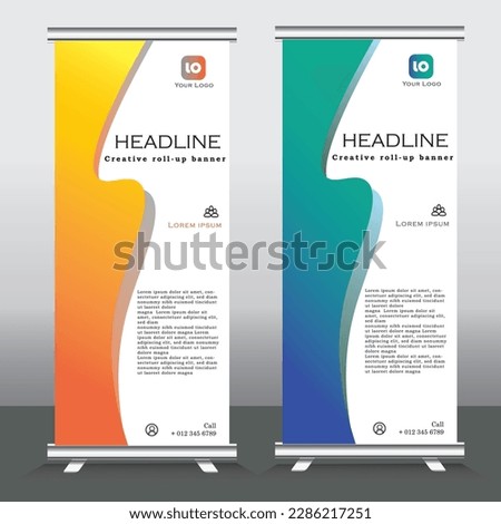 Business Roll Up Set. Standee Design. Banner Template, Abstract Colorful Speech Bubbles vector, flyer, presentation, leaflet, x-stand, exhibition display,social networks, 