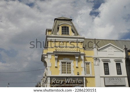 Colonial style building with European architecture
