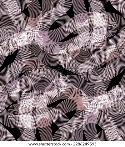 pattern seamless line art polka dot flower leaf