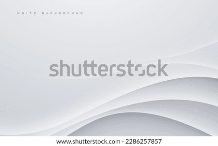 Wavy white overlaping layers abstract background Royalty-Free Stock Photo #2286257857