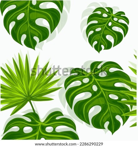 seamless nature pattern. abstract elements, leaves