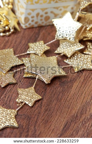 Christmas decoration golden stars 