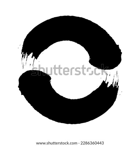 Vector enso zen japanese circle brush paint vector logo icon illustration.