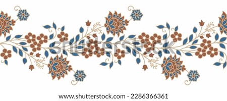 Traditional indian seamless textile floral border  Royalty-Free Stock Photo #2286366361
