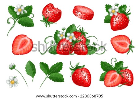 Summer strawberry clipart jpg,Strawberry sublimation digital watercolor,Cute berry illustrations 