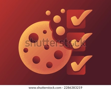 Manage and accept of Cookies in websites. Textured banner for pop-up window with cookie and checklist Royalty-Free Stock Photo #2286383219