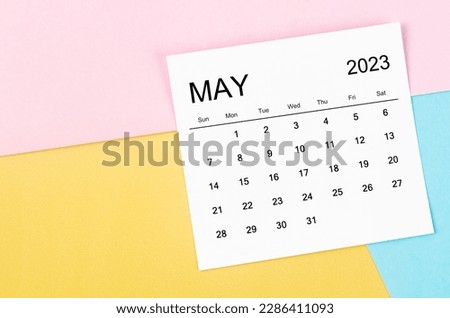May 2023 Monthly calendar on beautiful background. Royalty-Free Stock Photo #2286411093