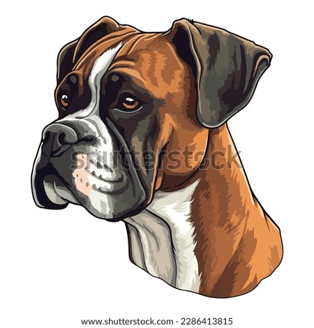 Boxer Dog Flat Icon Isolated On White Background Royalty-Free Stock Photo #2286413815