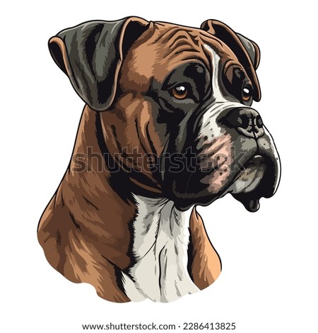 Boxer Dog Flat Icon Isolated On White Background Royalty-Free Stock Photo #2286413825
