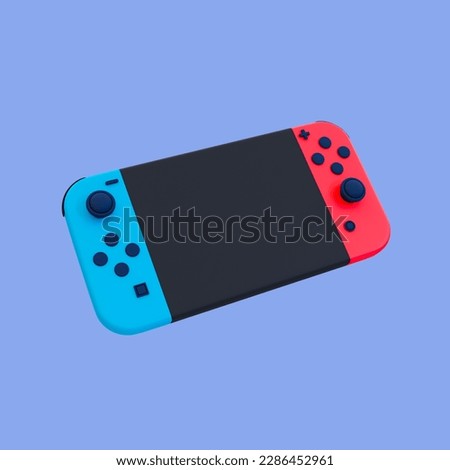 3d minimal portable game controller. video game entertainment. 3d illustration. clipping path included.