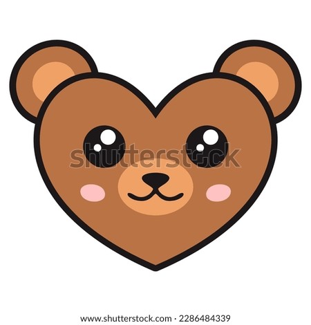 Love Bear Patch V62 Patch Streetwear, Urban Design Brown and Black Colors Patch Commercial Use