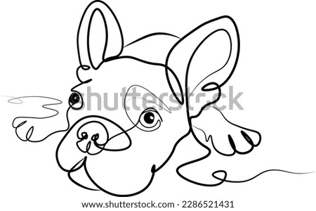 Looking for a unique and stylish vector illustration of a Pug dog? Look no further than this beautifully crafted line drawing, perfect for use in a wide range of design projects.
