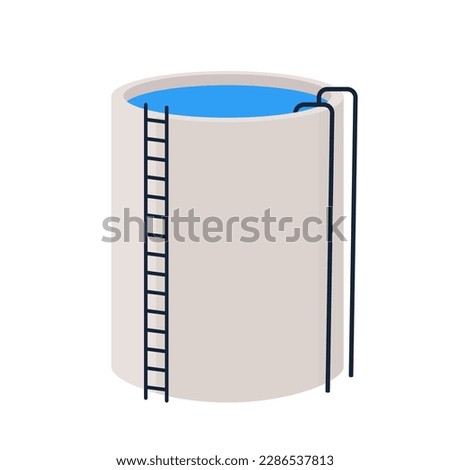 Water tank vector. Tap. Water tank on white background.