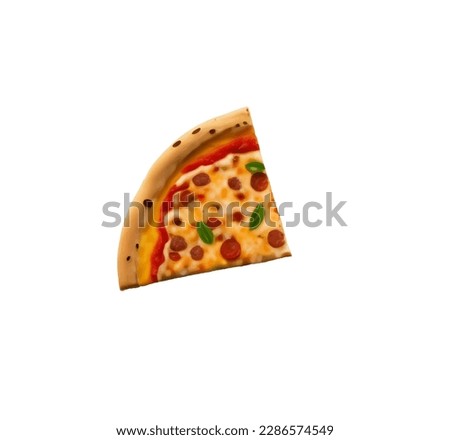 Vector illustration of cartoon pizza isolated on white background