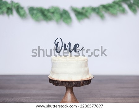 First birthday picture of a smash cake