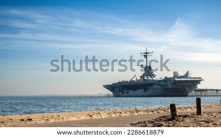 USS Lexington from North beach shore Royalty-Free Stock Photo #2286618879