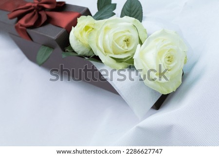 Beautiful flowers placed in a box make a gift