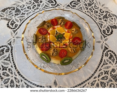 Royal flan for big occasions I prepared it artistically Royalty-Free Stock Photo #2286636267