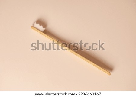 Bamboo toothbrush. Eco-friendly items. Oral care. Biodegradable personal care products.