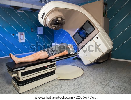 Man Receiving Radiation Therapy for Cancer  Royalty-Free Stock Photo #228667765
