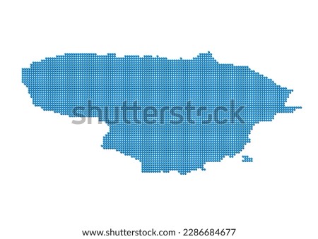 An abstract representation of Lithuania, vector Lithuania map made using a mosaic of blue dots with shadows. Illlustration suitable for digital editing and large size prints.