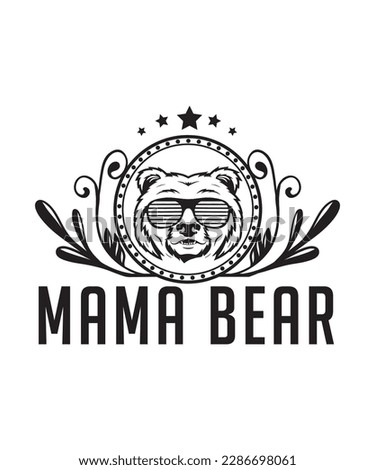 mama bear illustration vector tshirt design