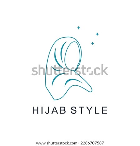 Hijab girl logo design vector with unique concept
