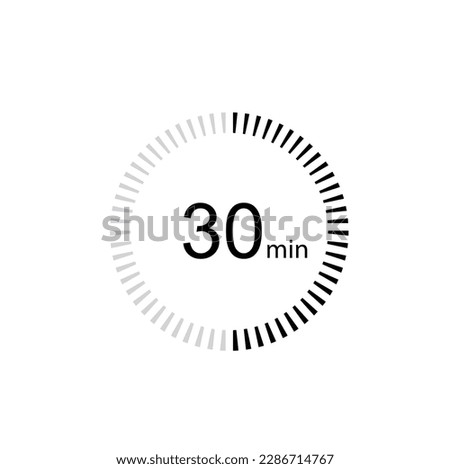 30 minutes timer icon,30 min digital timer. Clock and watch, timer, countdown. Royalty-Free Stock Photo #2286714767