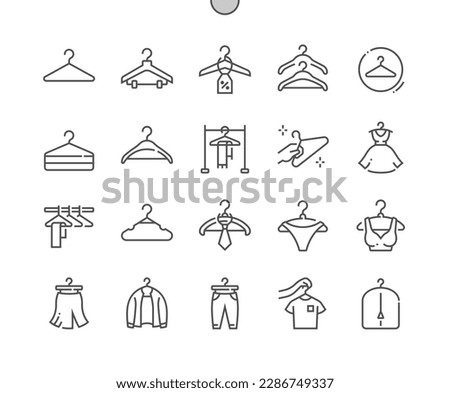 Clothes hanger. Discount, retail, store, shop. Wardrobe. Fashion. Pixel Perfect Vector Thin Line Icons. Simple Minimal Pictogram Royalty-Free Stock Photo #2286749337