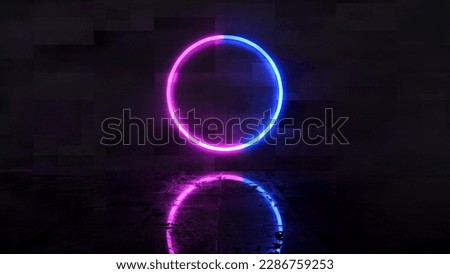 Background image. Black background and neon circle