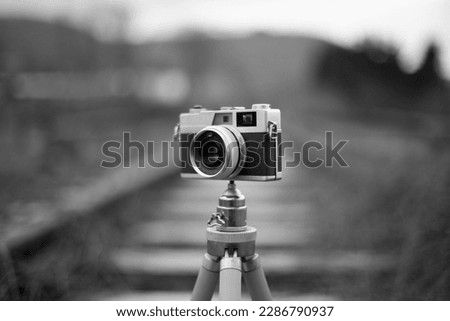 analog camera in black and white