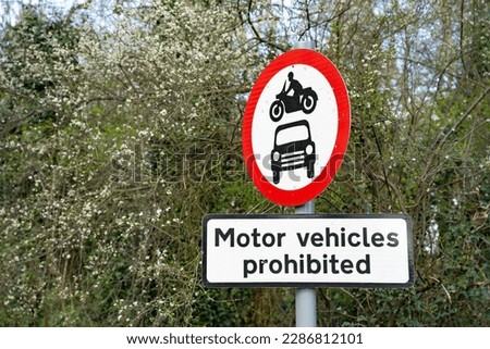 Cars and motorbikes not allowed sign