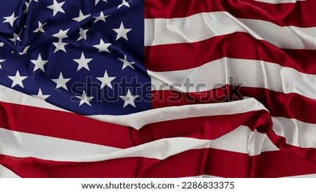 a close up of United States flag, 3D illustration.