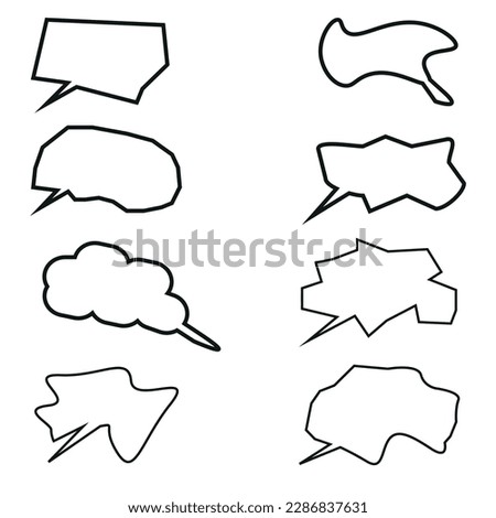 Set of chat bubbles. Collection on blank speech bubbles isolated on a white background. Editable vector file.