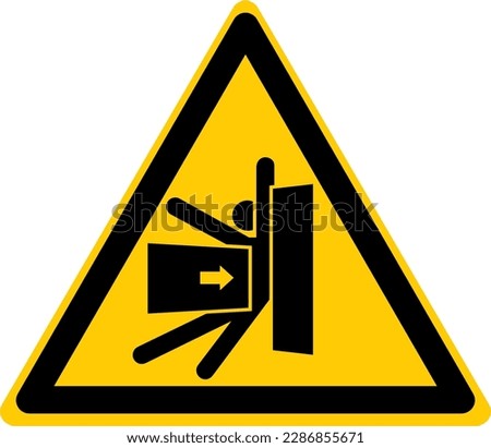 Hazard Warning Signs Caution Danger Body Crush Force From Side Royalty-Free Stock Photo #2286855671