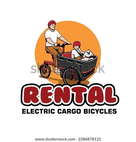 fun cargo bike illustration vector