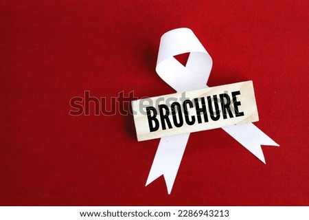 ribbon and stick with the word brochure. business promotion concept