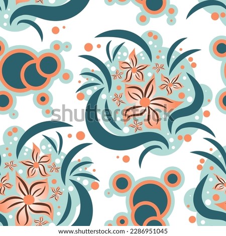 Cute light floral seamless pattern. Hand drawn seamless pattern for your design.Textile, packaging, blog decoration, banner, poster, wrapping paper. Vector. 