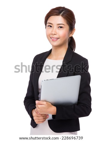 Asian businesswoman with laptop computer