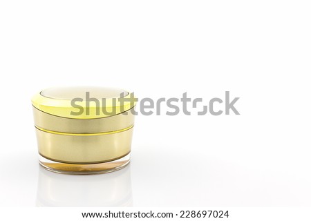 Cosmetics bottle, packaging on white background. 