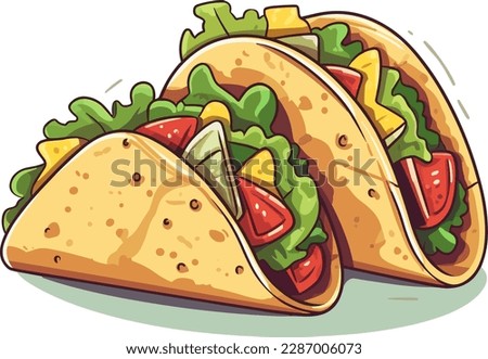 Colorful illustration of Mexican Tacos Royalty-Free Stock Photo #2287006073