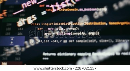 Source code photo. Technology background.