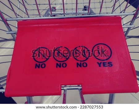 warning icon in trolley isolated red