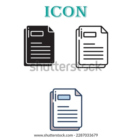 Document vector icon. Illustration isolated for graphic and web design.Contract papers. Document. Folder with stamp and text. Stack of agreements document with signature and approval stamp.