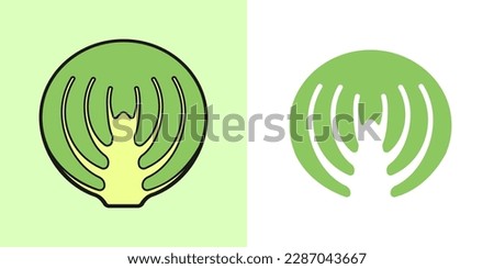 Cabbage Linear icon, outline vector icon, linear icon, two color options