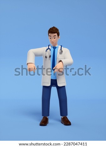 Young doctors in 3D rendering
